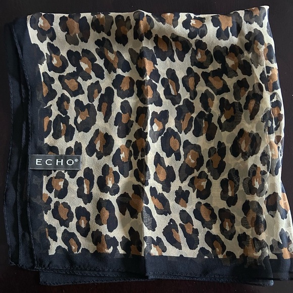 Echo Leopard Print Silk Scarf - Picture 2 of 3